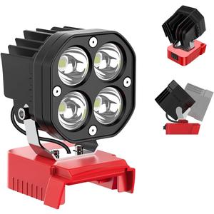 6000LM LED Work Light for Milwaukee 18V M18 Battery, 40W Cordless Spotlight with Low Voltage Protection, IP67 Waterproof Portable Job Site Light for Off-Road, Truck, Boat, Garage