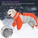 Full Body Dog Coat - Warm Fleece Jacket for Small Dogs, Turtleneck Winter Coats with Harness, Reflective Dog Snowsuit Windproof Puffer Jackets with Legs for Pug, Jack Russel, Orange S