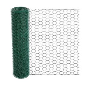 Chicken Wire for Floral Arrangements, 15.7 x 157 Inches Green Mesh, 0.6 Inch Hexagonal Galvanized PVC Coated Netting Fence for Crafts, Poultry, Garden