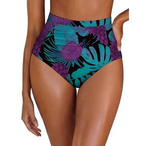 Arolina Women's Plus Size High Waisted Swim Shorts Tummy Control Ruched Bikini Bottoms Full Coverage Tankini Bathing Ruched Suit Bottoms Size 18 W