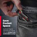 KEYSMART Key Holder for Keychain - Compact Key Organizer for Key Chain, Minimalist Clutter-Free EDC Keychains Key Ring, Red Forged Carbon Fiber, 14 Keys