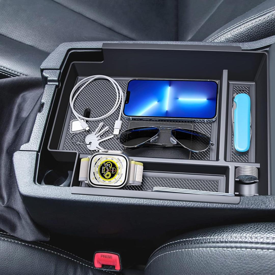 Upgraded Center Console Organizer for Toyota 4Runner 2024 2023 2022 2021 2020 2019 2018 2017 2016-2010 Full Size Tray Interior Accessories, Insert Armrest Box Secondary Storage ABS Material