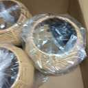 3 Pack Wicker Pendant Light Natural Woven Pendant Light Boho Chandelier Light Fixture Dome Rustic Farmhouse Pendant Lights Rattan Light Fixture for Dining Room Kitchen Island (Bulb Incl.), 8.7 inches x 6.3 inches