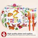 96Pcs Taco Twosday Party Decorations Mexican Fiesta 2nd Birthday Plates and Napkins Tableware Sets Mexican Party Decoration for Cinco De Mayo Taco Tuesday 2 Years Old Party Supplies Serves 24