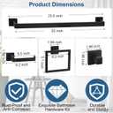 15 Pieces Bathroom Hardware Set, Matte Black Bathroom Accessories Set, Towel Racks for Bathroom, 23.6 Inch Bath Towel Bar Set Stainless Steel, Toilet Paper Holder Wall Mounted, Towel Ring, Towel Hook