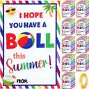 Motiskyy 50 Sets End of Year Student Cards Last Day of School Card with String Summer Holiday Gift for Classroom Graduation Party Teacher Student Award(Beach Ball)