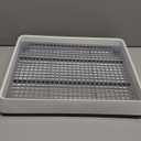 PODOO Rabbit Litter Box  Training Potty Tray for Guinea Pig & Small Pets  Spacious Grid Pan with Low Entrance, Easy-Clean & Odor-ResistantHelps Keep a Clean Cage and Reduce Mess (Medium)