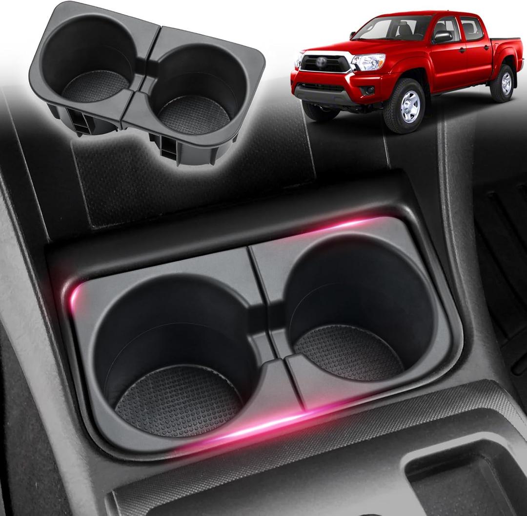 Cup Holder Inserts for 2005-2017 Toyota Tacoma-Durable Car Cup Holder Replacement Accessories for Front Drink Holder-Fits OEM 66991-04012,66992-04012