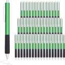 Pens Bulk, Black Ink Pen, 50 Pieces, Smooth Writing Without Breaking Ink, 0.5mm Nib, Soft Grip, Fine Office Supplies, Fine Gifts for Men and Women (Green Body)