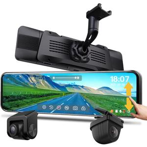NikoMaku Mirror Dash Cam with Detached Front Camera OEM Design 11 Full Touch Screen Rear View Mirror Camera with 2K Rear Camera for Cars, HDR, Night Vision, Parking Assistance AS-J3