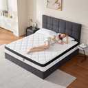 Queen Mattress,12 Inch Queen Size Hybrid Mattress in a Box, Upgraded Memory Foam & Independent Pocket Spring - Zoned Support, Soft and Comfortable, Pressure Relief, CertiPUR-US Certified