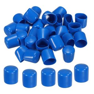 MECCANIXITY 30pcs Rubber End Caps Cover 1 inch Vinyl Screw Thread Protector Round PVC Vacuum Caps for Screw Bolt Pipe, Blue