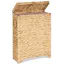 Slim Wicker Laundry Hamper with Lid, 55L Laundry Basket