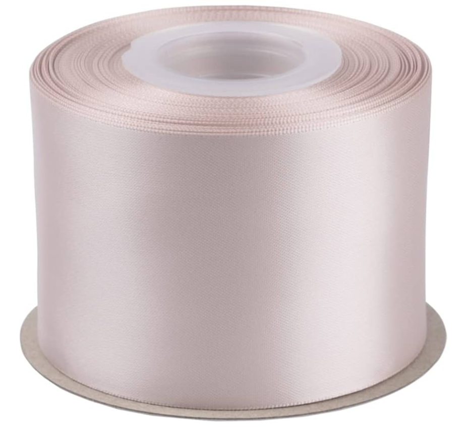 4" X 25 Yards Double Faced Satin Ribbon Black Polyester Ribbon for Gift Wrapping Wedding Decoration Floral Arrangement Crafts