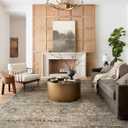 Loloi Layla Collection LAY-03 Olive/Charcoal 9'-0" x 12'-0" .13" Thick Area Rug, Soft, Durable, Vintage Inspired, Distressed, Low Pile, Non-Shedding, Easy Clean, Printed, Living Room Rug