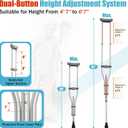 Aluminum Alloy Crutches for Adults, Pair of Height Adjustable Crutch (Fits 4'7" - 6'7"), Universal & Lightweight Crutches for Kids, Includes Padded Underarm Cushions, Rubber Tips, 300 lbs Capacity