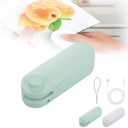 Mini Bag Sealer, Upgraded 2 in 1 Heat Sealer & Cutter,Rechargeable USB-C Heat Seal Machine with Magnet, Portable Resealer Machine Sealer for Plastic Bags, Chip Storage,Snacks Freshness (Green)