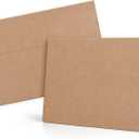 Eupako Brown Blank Cards and Envelopes 100 Pack - 5x7 Heavyweight Folded Cardstock and A7 Envelopes Self Seal for DIY Greeting Cards, Invitations, Wedding, Baby Shower, Birthday, Thank You Cards