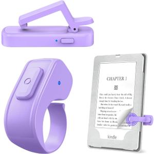 Page Turner Ring for Kindle, Remote Control for iPhone, iPad, Android Tablets, E-Readers, Clicker Page Turner for Kindle Accessories for Camera Video Record&Shutter Selfie (Purple)