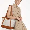 Shoulder Bag for Women Tote Purses and Handbags Top Handle Work Bag Satchel Hobo Purse (Beige Brown)