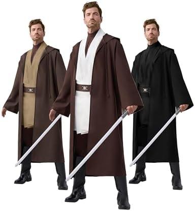 Spooktacular Creations Halloween Mens Tunic Hooded Cloak, Knight Costume Men, Tunic Hooded Robe with Pants for Halloween, XL