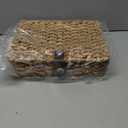 Decorative Box with Lid, Wicker Storage Basket, Water Hyacinth Woven Decorative box for Shelf, Coffee Table, Console Table, Home Decor (Large)