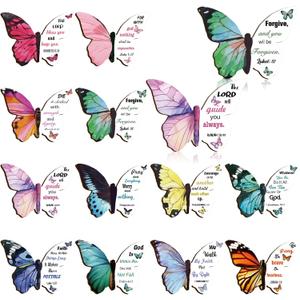 Resurhang 24 Pieces Bible Verse Magnetic Bookmarks Christian Butterfly Magnet Bookmarks Foldable Women Religious Gift for Mother's Day 1.6 x 2.2 In Inspirational Reading Page Markers for School Church