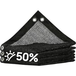 Royal Shade 50% Black Shade Cloth 20FT x 20FT Mesh Tarp with Grommets for Garden Patio, Plant Shading, Greenhouse, Pergola, Chicken Coop, Dog Kennel, Lawn (We Make Custom Size)