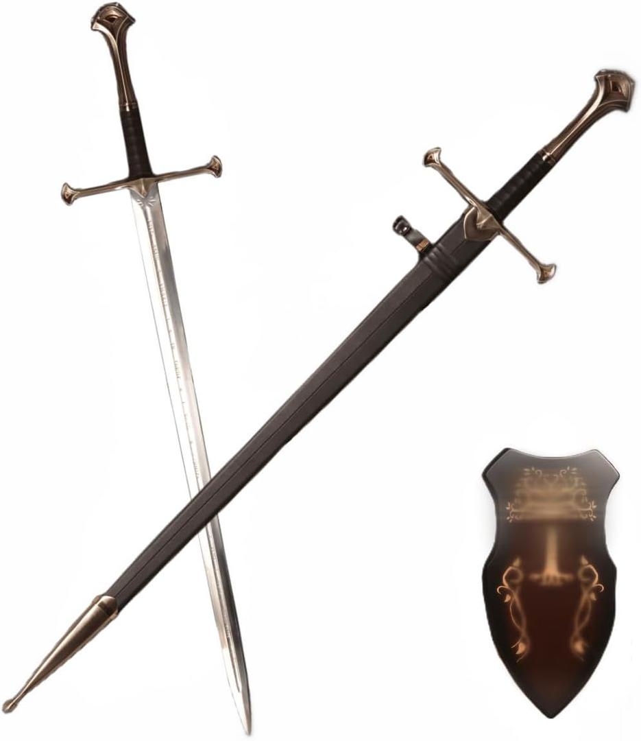 Sword Valley Elegant Ornamental Blade with Scabbard - Stainless Steel Construction | 119cm/46.85" Overall Length | Leatherette Accents | for Display & Collection