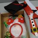 19 Pc Photo Booth Props - Christmas Party Set with Hats, Glasses, Headbands, Necklaces, Necktie, White Beard, Knit & Black Hats, Carrot Nose