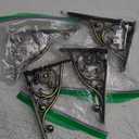 Khtumeware Ornate Decorative Shelf Brackets, 5-inch Small Wall Mounted Shelving Bracket, 4 Pack Antique Bronze Vintage Metal Shelf Bracket Victorian Wall Bracket (4, Brushed Antique Brass)