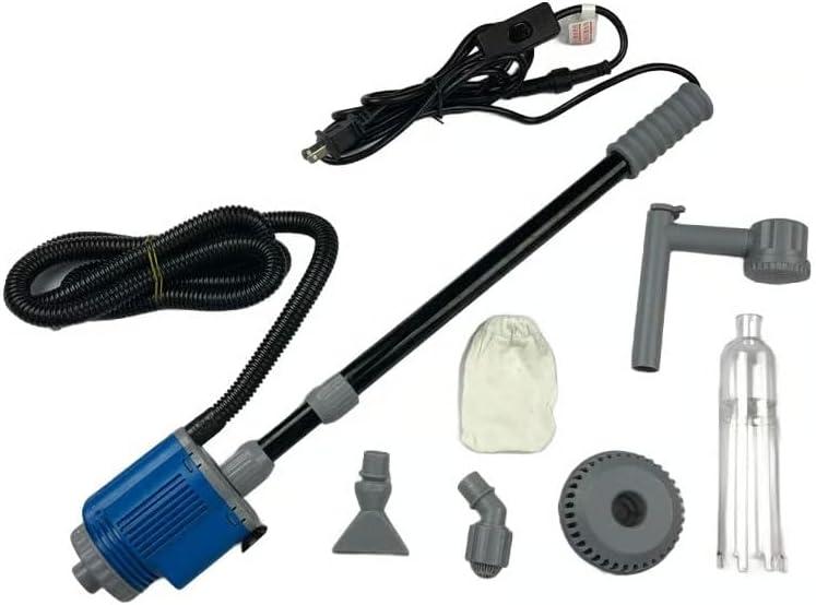 Electric Aquarium Gravel Cleaner with Filter, Upgraded 6-in-1 Automatic Water Changer & Sand Washer, 2000L/H Adjustable Flow for Freshwater & Saltwater Fish Tank Cleaning