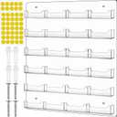 TURSTIN Business Card Holder Wall Mount Clear Sticker Display Marketing Holder Acrylic Business Card Stand Multi Pocket Rack Organizer Space Saver for Home Office (24 Pockets)