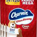 Charmin Ultra Strong Clean Touch Toilet Paper, 24 Family Mega Rolls = 120 Regular Rolls