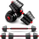 Adjustable-Dumbbells-Sets,Free Weights-Dumbbells Set of 2 Convertible To Barbell A Pair of Lightweight for Home Gym,Women and Men Equipment (red 60lbs(30lbs*2))