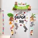 Gilprop Woodland Friends Classroom Door Decor Animals Themed Border Trim Bulletin Board Set Woodland Birthday Porch Sign for 2026 Vbs Classroom Decor Kids Preschool Kindergarten Teachers School Home