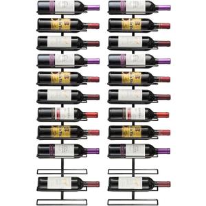 Sorbus Wall Mount Wine Rack  Holds 12 Bottles  Black Metal Wine Bottle Holder for Wall, Modern Wine Rack for Home Bar, Kitchen