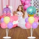 Ice Cream Party Balloons Stand Kit 2 Sets with 2 Macaron Ice Cream Foil Balloons Pastel Sweet One Birthday Balloon Centerpiece for Tables for Girl Birthday Valentine's Day Baby Shower Party Decoration