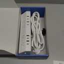 Jgstkcity Desk Clamp Power Strip,45W Fast Charging Station,4 USB-C,4 USB-A,Desk Mount Surge Protector,1875W Extension Cord with Multiple Outlets,ETL Listed,for Home Office Dorm Room,White,6 FT