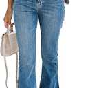 KUNMI Women's Flare Bell Bottom Jeans High Waisted Wide Leg Bootcut Jeans Stretchy Denim Pants, Size 10
