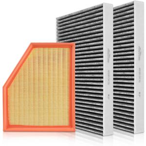 2-PACK Cabin Air Filter and 1-PACK Engine Air Filter Fit for BMW X5 X7 X6; BMW 530i, 530i xDrive, 540I, 540i xDrive, 530e, 530e xDrive, 740I, 740i xDrive more+ Replace#64115a1bdb6 13718691835