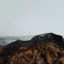 FLUFYMOOZ Clip in Hair Extensions, 18'' 4PC 100 Pure Protein Silk Curly Hair extension for Women Lace Weft Hairpiece Natural Soft and comfortable for Daily Use-Almond Brown with Cooper Red