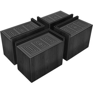 ANNKUT Bed Risers 5 Inch Heavy Duty,Oversized Couch Risers, Extra Wide Furniture Risers for Sofa Table Desk Headboard Chair Lifting,Rectangular Risering Blocks Support 11000 lbs(4 Pack Black)