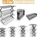 4 Tier Collapsible Cooling Rack for Baking, Cookie Baking Gadgets, Adjustable  Stackable Stainless Steel Baking Rack for Baking, Cookies, Bread, Gifts for Baking Must Haves