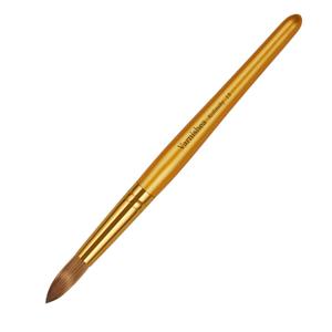 Kolinsky Acrylic Nail Brush Golded Solid Wood Handle Professional Manicure Brushes for Powder Nail Acrylic Application - Salon & DIY Nail Art Essentials - Size 18, 1.0 Count