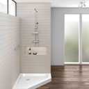 Fine Fixtures 32 x 32 Neo Angle Shower Base, Acrylic Corner Shower Pan with Non-Slip Textured Surface, White Shower Floor Base with Center Drain, Durable Corner Shower Tray For Bathroom Installation.