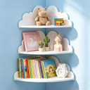 Cloud Floating Corner Shelves, Set of 3 Cloud Corner Floating Shelves Wooden Cute Wall Mounted Shelf Clouds Dispaly Shelf for Toys Plants & Storage