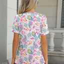 Rapbin T Shirts for Women Short Sleeve V Neck Tshirts Loose Fit Lightweight Soft Casual Summer Spring Tee Tops (S)