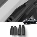 LUCKEASY 4pcs Door Handle Inserts Tray for Tesla Cybertruck 2024 2025 2026 Door Side Pull Storage Box Caddy Organizer Durable ABS + PVC Mats All-Weather Waterproof Black
