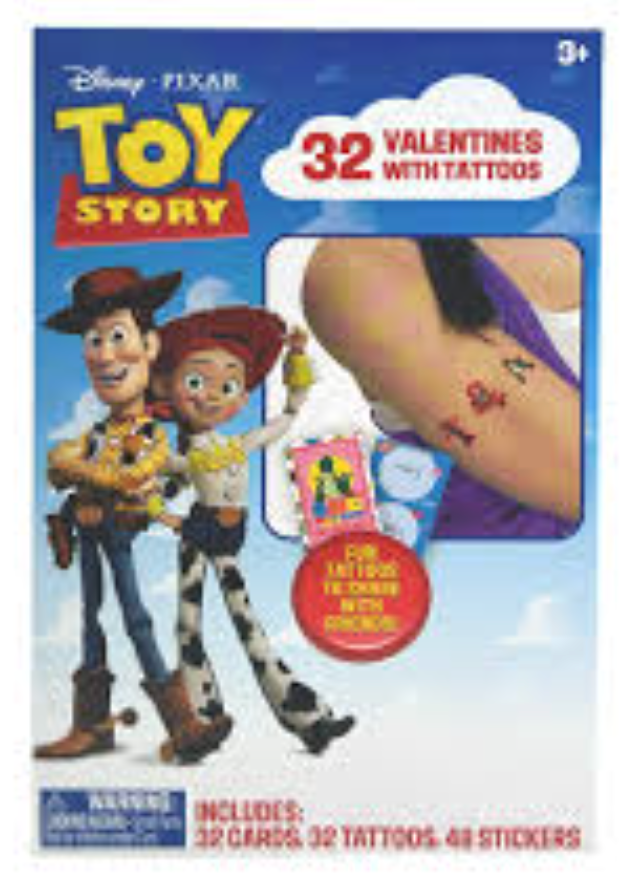 Disney · Pixar Toy Story Valentine Cards with Tattoos, 32 ct 
 2 Pack